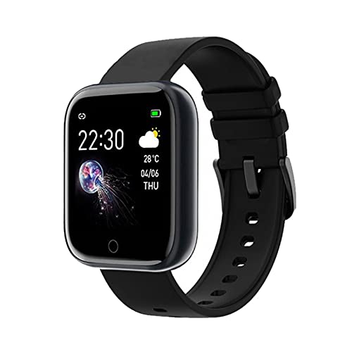 Smart Watch Fitness Tracker Relojes para Hombres Mujeres, Reloj De Fitness Monitor De Ritmo Cardíaco Reloj Digital Impermeable con Calderas De Cálculo, Teléfono Inteligente Compatible Co(Color:Negro)