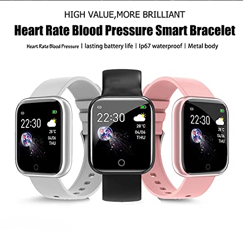 Smart Watch Fitness Tracker Relojes para Hombres Mujeres, Reloj De Fitness Monitor De Ritmo Cardíaco Reloj Digital Impermeable con Calderas De Cálculo, Teléfono Inteligente Compatible Co(Color:Negro)