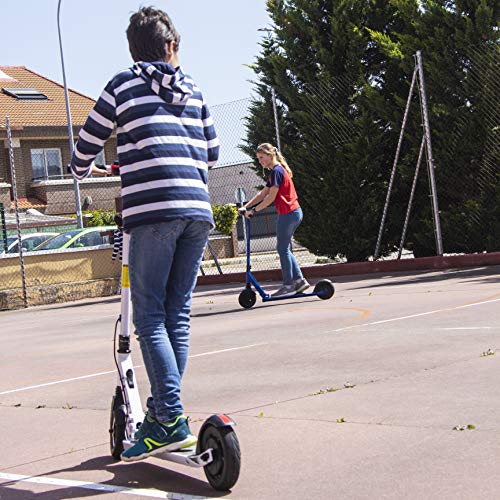 SmartGyro Xtreme XD - Patín eléctrico para niños y jóvenes, ruedas 8", 3 velocidades, plegable, ligero y manejable, autonomía de 18 Km, batería litio, freno eléctrico, Scooter, luces traseras, Blanco