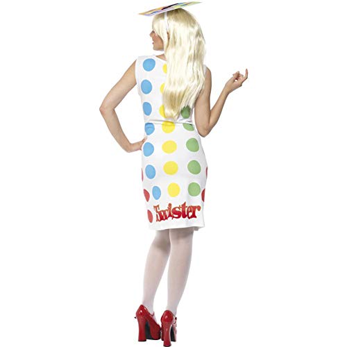 Smiffys 31847S - Disfraz de Twister para Mujer, Vestido y Sombrero, Talla 36-38, Multicolor