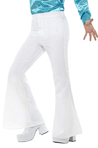 Smiffy'S 48194Xl Pantalones De Campana Para Hombre, Blanco, Xl - Tamaño 46"-48" , color/modelo surtido