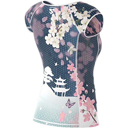 SMMASH Blossom Camiseta Deporte de Manga Corta para Mujer, Ropa Deportiva Mujer para Fitness, Yoga, Formación, Crossfit, Material Transpirable y Antibacteriano, (M)