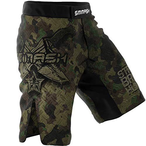 SMMASH Combat 3.0 Deporte Profesionalmente Pantalones Cortos MMA para Hombre, Shorts MMA, BJJ, Grappling, Krav Maga, Material Transpirable y Antibacteriano, (M)