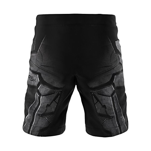 SMMASH Dark Knight Deporte Profesionalmente Pantalones Cortos MMA para Hombre, Shorts MMA, BJJ, Grappling, Krav Maga, Material Transpirable y Antibacteriano, (S)