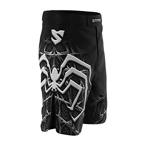 SMMASH Venom Deporte Profesionalmente Pantalones Cortos MMA para Hombre, Shorts MMA, BJJ, Grappling, Krav Maga, Material Transpirable y Antibacteriano, (XL)