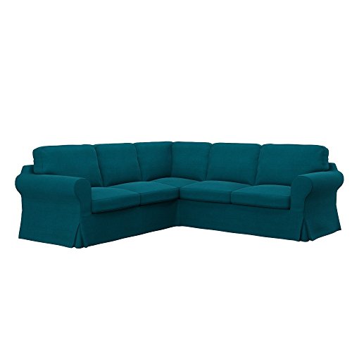 Soferia Funda de Repuesto para IKEA EKTORP sofá Esquina 2+2, Tela Elegance Turquoise, Turquesa