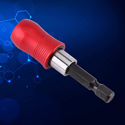 Soporte para puntas, portapuntas magnetico, soporte de destornillador magnético, barra de extensión magnética con vástago hexagonal de 1/4 para destornillador de taladro eléctrico,60 mm, rojo