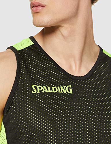 Spalding Essential Camiseta Reversible de Entrenamiento, Hombre, Negro, XXS