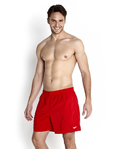 Speedo Essential 16" Shorts de Baño, Hombre, Rojo, XXL
