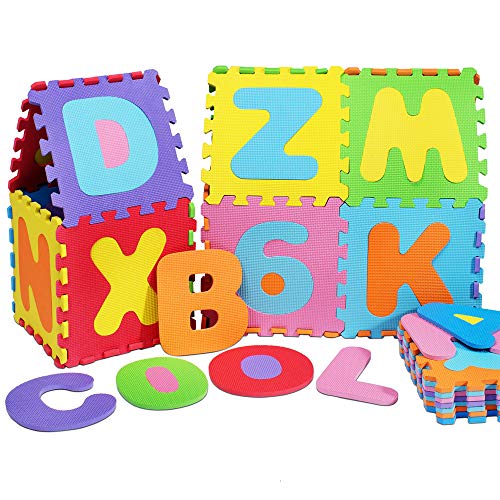 Spielwerk Alfombra Juego Puzzle Infantil 190x190cm Modelo 2021 36 Piezas Letras Números Suelo Goma Eva