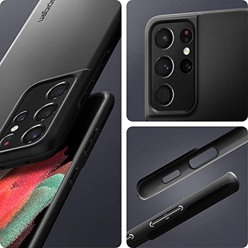Spigen Funda Thin Fit Compatible con Samsung Galaxy S21 Ultra 5G - Negro