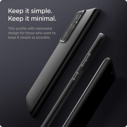 Spigen Funda Thin Fit Compatible con Samsung Galaxy S21 Ultra 5G - Negro