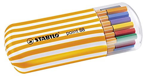 Stabilo Point 88 Fineliner - 0.4mm Line - Zebrui Set - Surtido Cartera de 20 Colores
