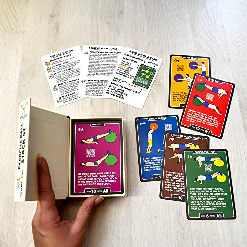 Stack 52 tarjetas de ejercicio de pelota de ejercicios.