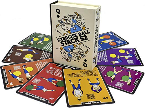 Stack 52 tarjetas de ejercicio de pelota de ejercicios.