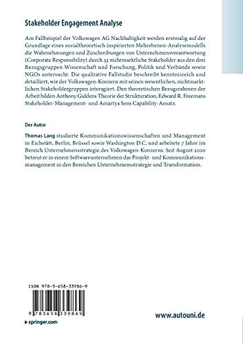 Stakeholder Engagement Analyse: Eine Meso-Mikro-Makro-Analyse nachhaltigkeitsthemenorientierter Stakeholderkommunikation am Fallbeispiel Volkswagen AG: 153 (AutoUni – Schriftenreihe)