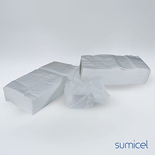 SUMICEL - Toallas Desechables Spun-Lace para peluquería y estética. Color Blanco (100, 40 x 80 cm)