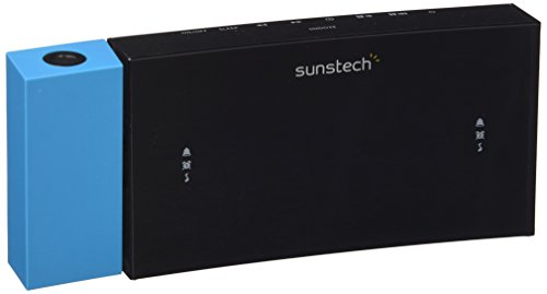 Sunstech FRDP3 - Radio despertador con proyector horario (USB de carga, función sleep y alarma dual), color azul