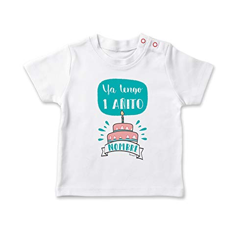 SUPERMOLON Camiseta bebé Ya tengo un añito Blanco 1-2 años