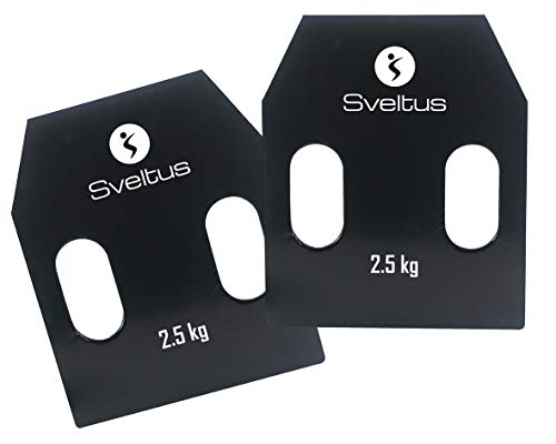 Sveltus - Placas de Acero con Asas, 2,5 kg, Unisex, Color Negro, Talla única