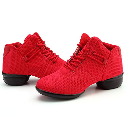 SWDZM Contemporáneo Jazz Zapatos Mujer,Aire Libre Deportes Danza,Moderno Hip Hop Sneaker Zapatillas de Danza Rosso 39EU/24.5CM