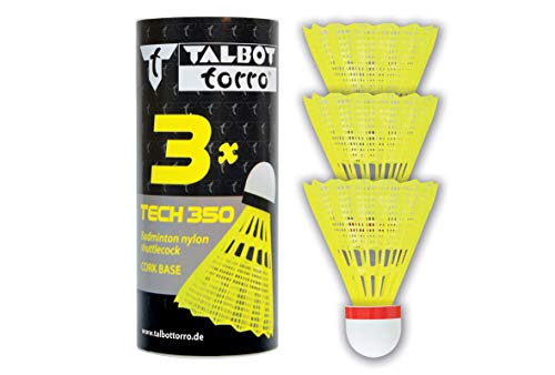 Talbot Torro Tech 350 Volante de Nylon Badminton, Unisex, Amarillo (Yellow)