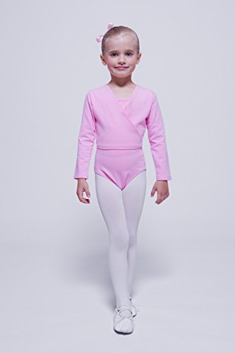 tanzmuster Chaqueta de Ballet Cruzada 'Mandy' para niñas en Rosa, 92/98 (3-4 años)