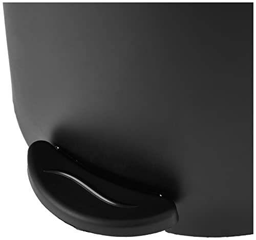 Tatay Papelera Baño con Pedal Estándar, 3L de Capacidad, de Polipropileno, Libre de BPA, Color Negro, Medidas 19 x 21.8 x 22.1 cm