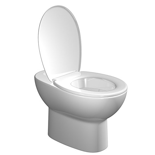 TATAY Tapa WC Universal Estándar, de Termoplástico, Forma Ovalada, Extraible, Fabricado en España, Blanco. Medidas 44,5 x 36,5 cm