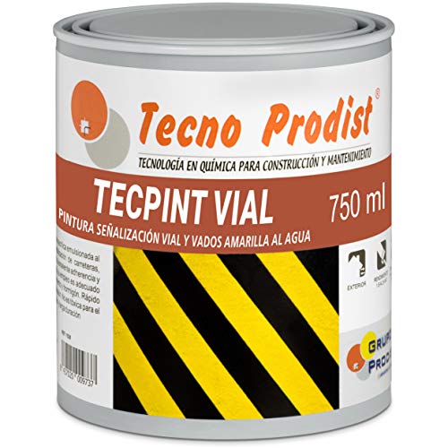 TECPINT VIAL de Tecno Prodist (750 ml) - AMARILLO Pintura al agua, para señalización vial, especial para vados, secado rápido, no tóxica