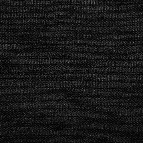 Tela de lino natural - 100% lino puro - Gran textura de lino - 20 colores - Por metro (Negro)