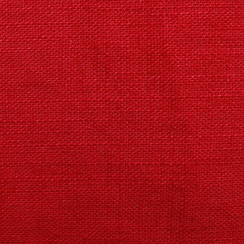 Tela de lino natural - 100% lino puro - Gran textura de lino - 20 colores - Por metro (Rojo rubí)