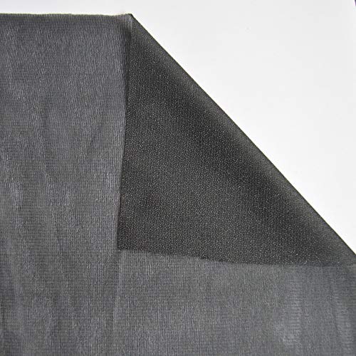 Tela termoadhesiva de tejido fino, suave, sin efecto de cartón, con revestimiento termoadhesivo y elástico de 2 metros, 90 cm de ancho, color negro
