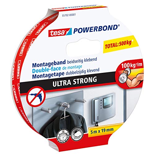 tesa Powerbond Ultra Fuerte: cinta de doble cara 5m x 19mm