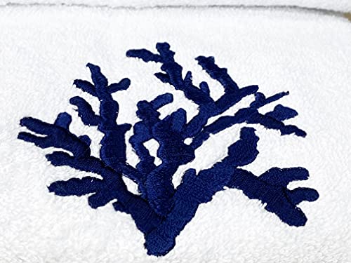 Tex family Juego de toallas coral azul puro algodón Made in Italy