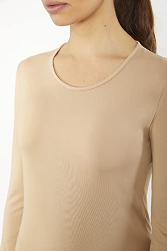 tex leaves Camiseta Interior Térmica para Mujer - Colores a Elegir (Beige, XXL)
