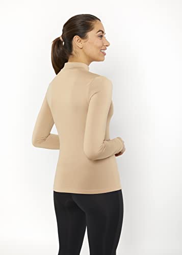 tex leaves Camiseta Interior Térmica para Mujer - Cuello Alto - Colores a Elegir (Beige, XL)