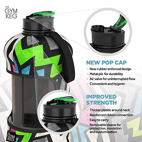 Gym keg Botella De Agua Oficial Para Deportes Con Funda Aislante (2.2 L)  Multicolor