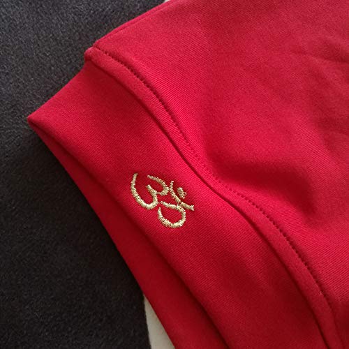 THEECA - Pantalones cortos de algodón elástico suave para mujeres y hombres profesionales Iyengar yoga (rojo vino, L)