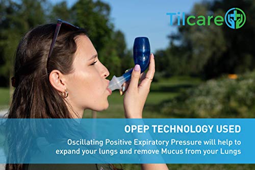 Tilcare dispositivo de eliminación de moco y expansor de pulmón respiratorio - Ayuda de terapia de ejercicio y limpieza - Gran tratamiento para EPOC, asma, bronquitis, fibrosis quística o fumadores