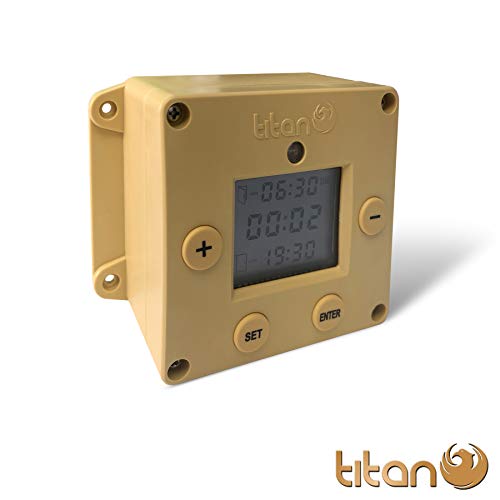 Titan Incubators Cube Sensor de luz y Temporizador Abre/Cierra automático de gallinero