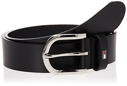 Tommy Hilfiger Danny Leather Belt Cinturón, Masters Black, 80 para Mujer