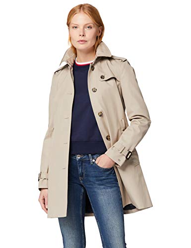 Tommy Hilfiger Heritage Single Breasted Trench Abrigo, Beige (Medium Taupe 055), M para Mujer