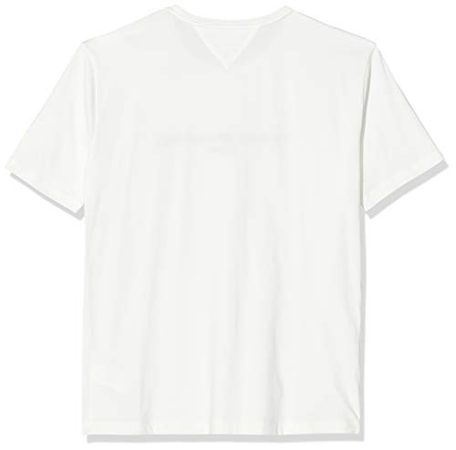 Tommy Hilfiger Logo T-Shirt Camiseta, Blanco (Snow White 118), L para Hombre