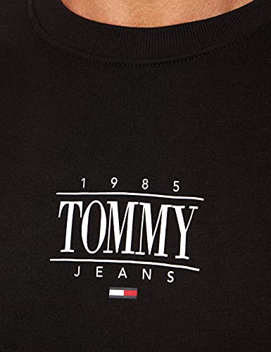 Tommy Jeans TJW REG Essential Logo 1 Crew Sudadera, Black, S para Mujer