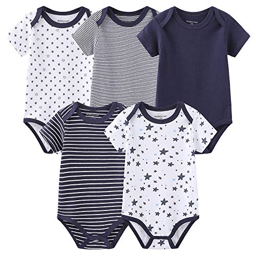 TONE Chalecos de bebé Body de manga corta pantalones de bebé para niños recién nacidos y niñas 0-3m/3-6m/6-9m/9-12m algodón