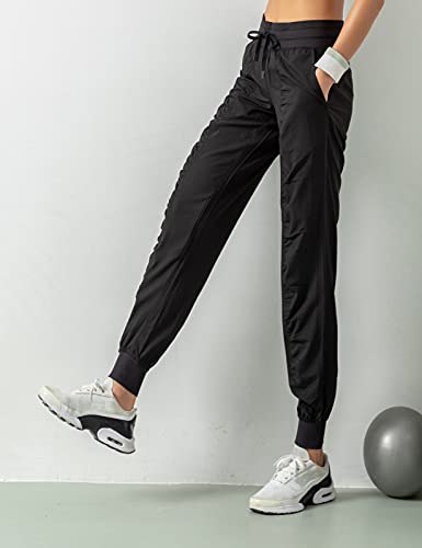 TOPLAZA Pantalones Deportivos Mujer Joggers Plisado Talle Alto con Bolsillos Cordones