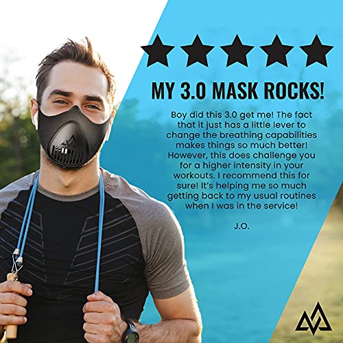 Training Mask TrainingMask 3.0 - Máscara de entrenamiento para adultos (talla M, 70-120 kg), color negro