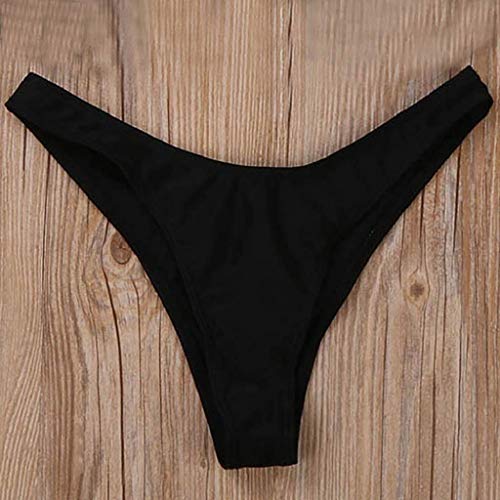 Traje de Baño Mujer 2019 SHOBDW Playa de Verano Sexy Bikini Tanga Mujer Color Sólido Bañador Shorts Bañadores de Mujer Sexy(Negro,L)