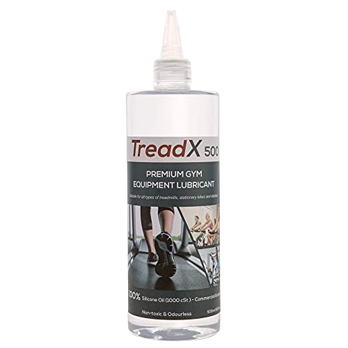 TreadX - Lubricante profesional para equipos de gimnasia, 100% aceite de silicona, elípticas y bicicletas estacionarias, sin olor con tubo aplicador X-Long (16 oz)
